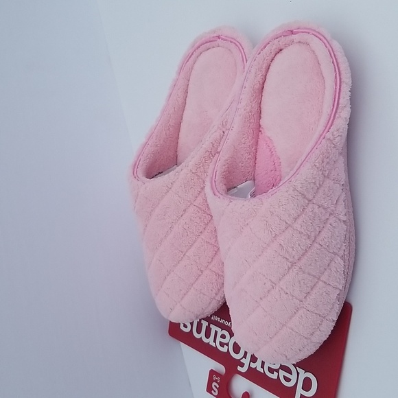 Dearfoams Women's Pink Slippers New Small 5-6 - Picture 3 of 6